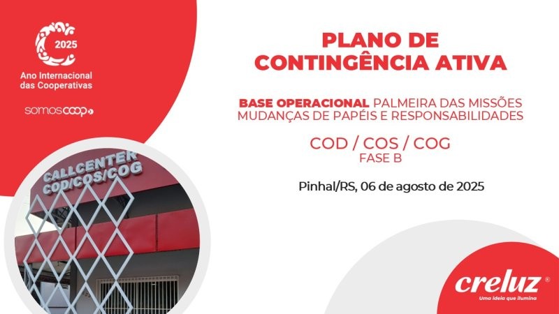 Creluz amplia capacidade de resposta com nova fase do Plano de Contingência Ativa