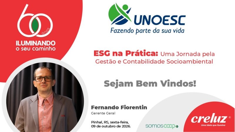 Creluz apresenta jornada ESG a acadêmicos da Unoesc