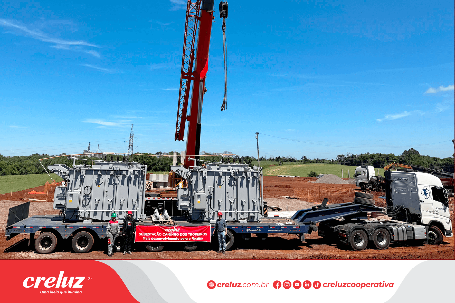 Creluz avança na construção da Subestação Caminho dos Tropeiros