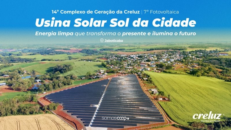 Creluz coloca em operação usina solar de R$ 20 milhões em Jaboticaba