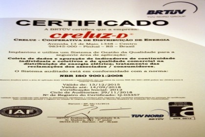 Creluz renova certificação ISO 9001 e 10002