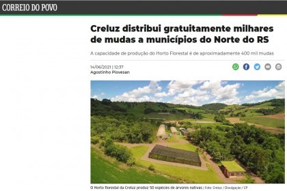 Jornal Correio do Povo destaca trabalho ambiental do Grupo Creluz