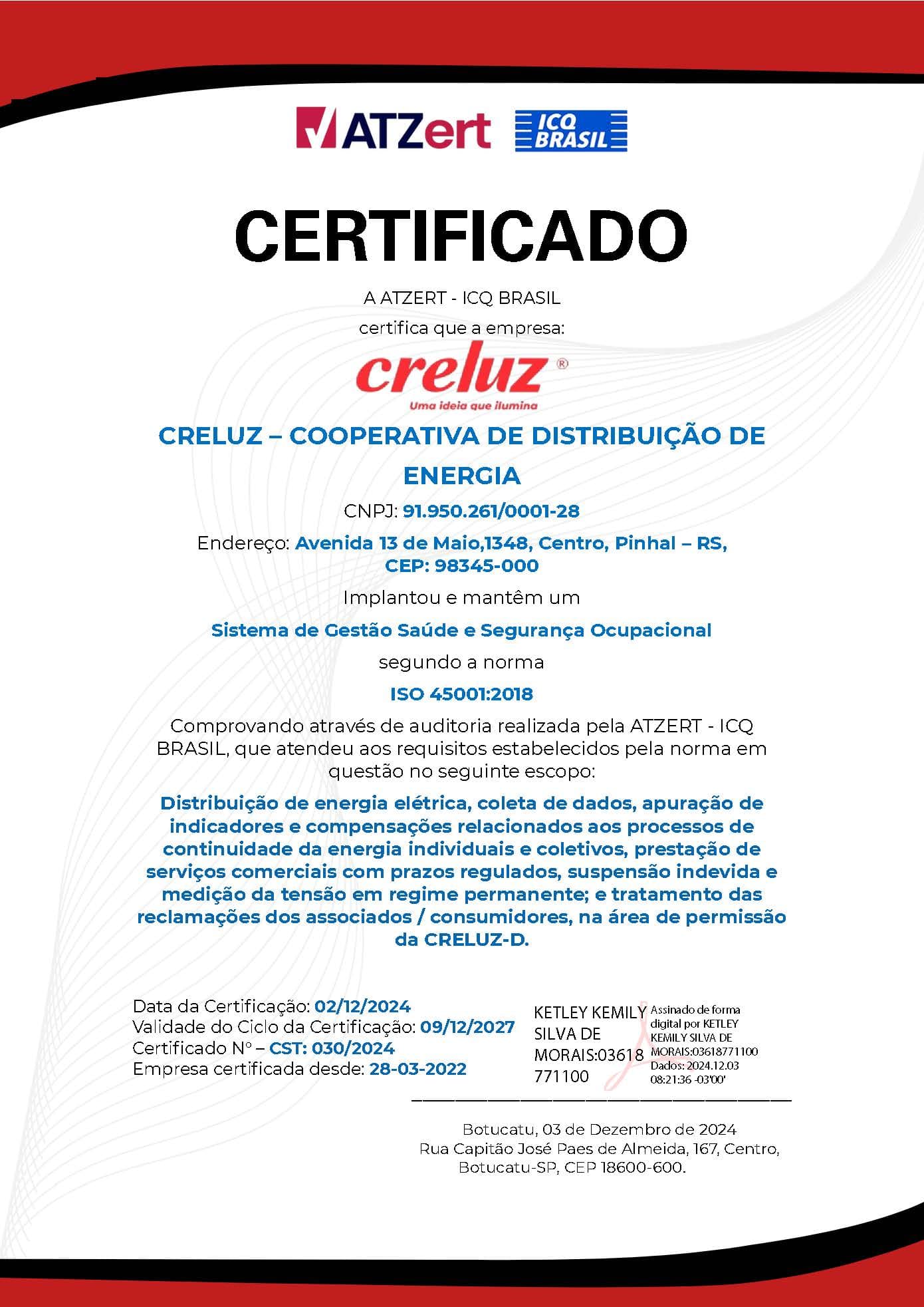 Certificado ISO 45001