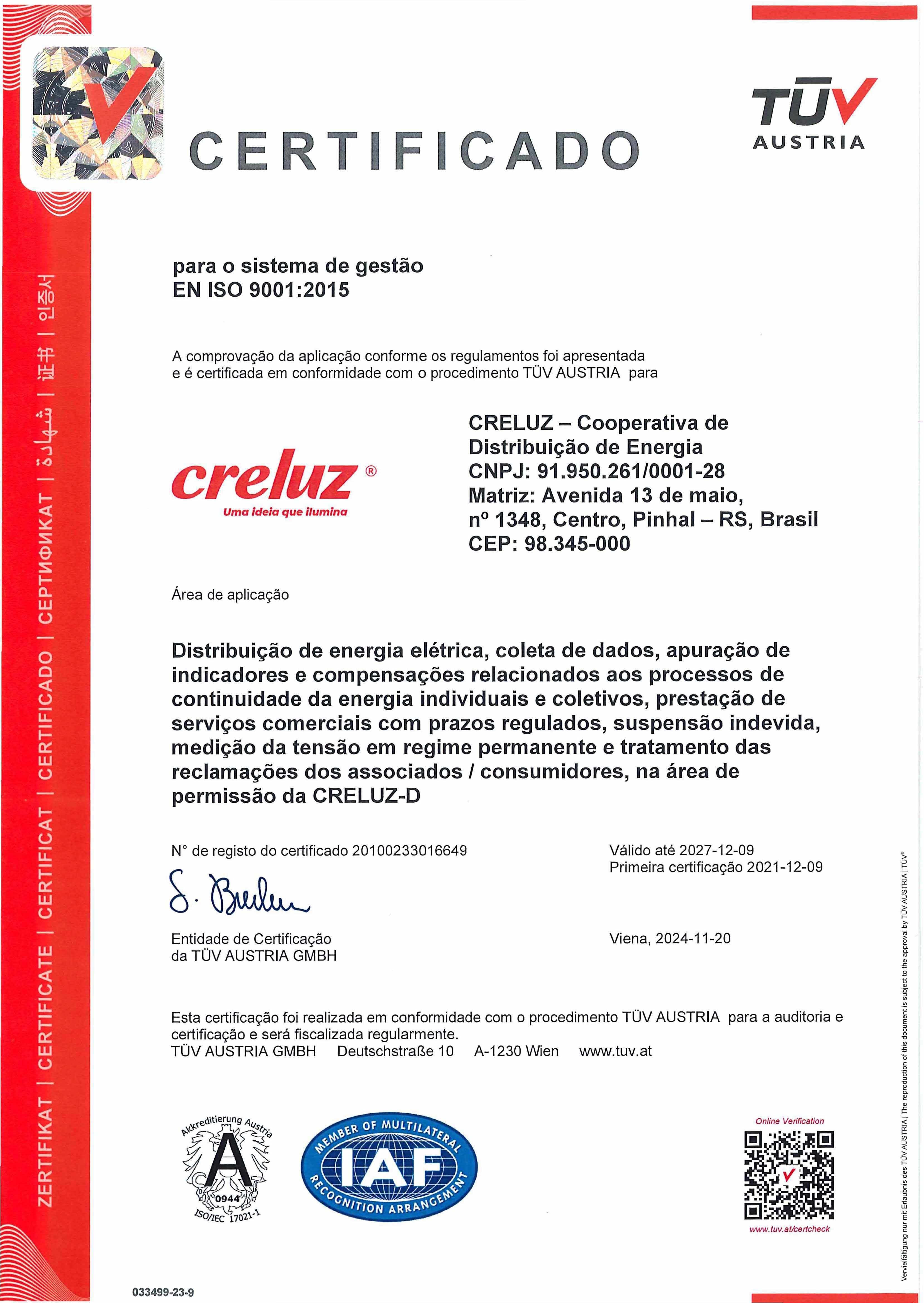 Certificado ISO 9001