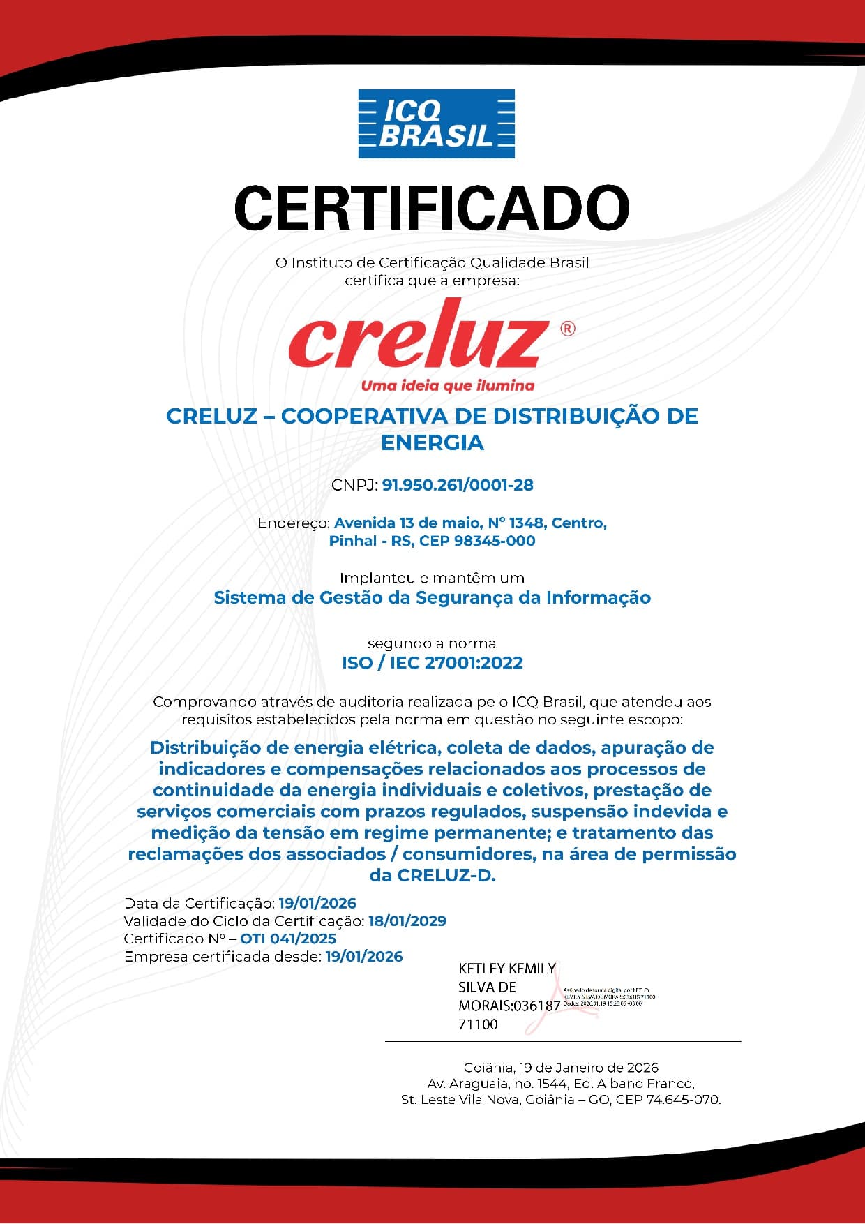 Certificado ISO 27001